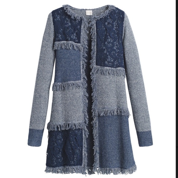 Chico’s Blocked Lace Denali’s Cardigan Sz 3 (XL/16) - Picture 5 of 11